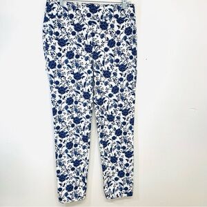 3/$30 - Talbots Ankle Pants - blue and white floral pattern